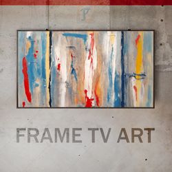 Samsung Frame TV Art Digital Download, Frame TV Art Colorful Abstraction, Frame TV Art for Interiors, Textured Paint