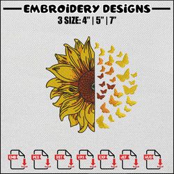 Butterfly flower embroidery design, Animal embroidery, Color design, Embroidery file, Embroidery shirt, Digital download