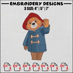 bear hello embroidery design, bear embroidery, bear design, embroidery file, embroidery shirt, digital download
