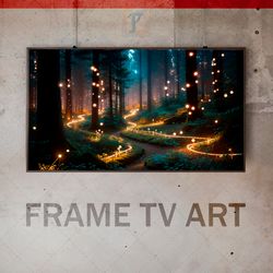 Samsung Frame TV Art Digital Download, Frame TV Art Mystical Forest, Frame TV Mystical Landscape, Glowing Path, Fairy
