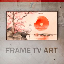 Samsung Frame TV Art Digital Download, Frame TV Art Japanese Art, Frame TV Traditional Painting, Sunrise, Oriental Style