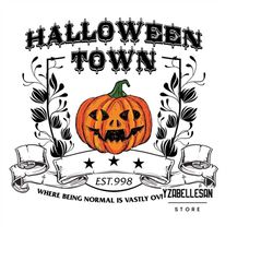 Halloween Town Pumpkin png, Est 1998 halloween png, Vintage halloween png, Halloween Pumpkin Sublimation Designs