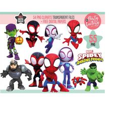 Spidey and his Amazing Friends PNG Images, High Resolution, Spidey Birthday Party Decor, Kid Spiderman Images, Instant D