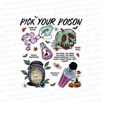 Retro Pick Your Poison Halloween Png, Retro Villains Poison Halloween Png, Disneyworld Disneyland Halloween Instant Down