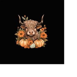 Highland Cow Fall Design Png | Fall PNG Sublimations, Fall Cow Sublimation Download, Design PNGs, Highland Cow Shirt Des