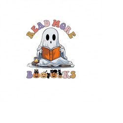 Read More Books Png, Ghost Reading Book PNG Bundle, Cat Books Png, Boo Reading Books Png, Gift For Bookish, Book Nerd, T