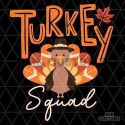 Vintage Turkey Squad Thanksgiving SVG Graphic Design File