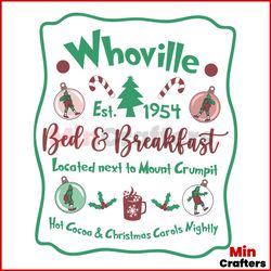 Whoville Bed Breakfast Est 1954 SVG Graphic Design File