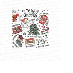 Retro Christmas Doodle PNG, Santa Claus Png, Merry Christmas Png, Christmas Vibes Png, Milk Cookie For Santa, Groovy Chr
