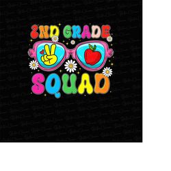 Second Grade Squad Png, 2nd Grade Glasses Png, Back to School Design, Sublimation Designs Downloads