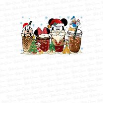 Mouse And Friend Christmas Coffee Watercolor Prints, Christmas Coffee Png, Coffee Latte Png, Merry Christmas Png, Christ