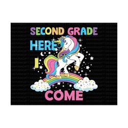 Unicorn 2nd Grade SVG,  Here I Come Back To School Svg, First Day Of School, 2nd Grade Team Svg, Teacher Gift, Hello Sch