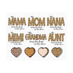 Bundle This Mama Wears Her Heart On Her Sleeve Png, Leopard Sunflower Mama, Leopard Mama Print Shirt, Leopard Heart Clip
