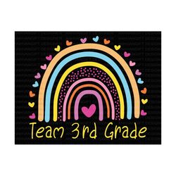 Team 3rd Grade Retro Rainbow SVG, Back To School Svg, First Day Of School, Third Grade Team Svg, Teacher Gift, Hello Sch