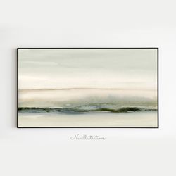 Samsung Frame TV Art Abstract Gray Brown Landscape Neutral Watercolor Minimalist Downloadable Digital Download Art