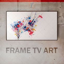 Samsung Frame TV Art Digital Download, Frame TV Abstract Expressionism  Art, Frame TV Color Splashes, Wildflower Palette
