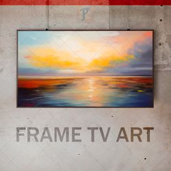 Samsung Frame TV Art Digital Download, Frame TV Abstract Landscape, Frame TV Sunset Scene, Full-Color Technique