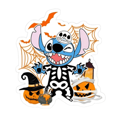 Skeleton Stitch stickers, Lilo & Stitch stickers, Halloween sticke, Disney stickers, Cricut, Silhouette Vector Cut File