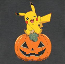 Junior's Pokemon Halloween Jack-O'-Lantern Pikachu Festival Muscle Tee - Charcoal - Medium