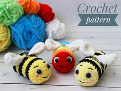 CROCHET PATTERN Bee toy Rainbow - Amigurumi tutorial PDF file