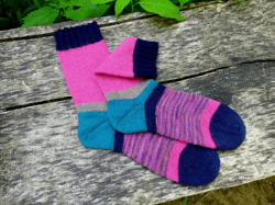 Bright warm handmade womens socks