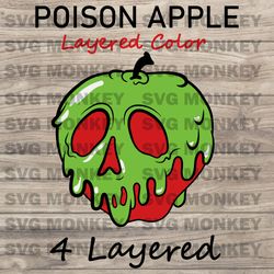 Layered Poison Apple Svg, Easy to customize 4 Layer Poison Apple Svg, Halloween Poison Apple SVG EPS DXF PNG