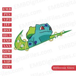 Nike Swoosh Bulbasaur Pokemon embroidery design