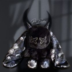 shadow demon bunny plush | gothic plushie | goth plushies | dark plushy toy
