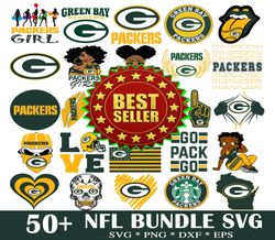 50 Green Bay Packers Svg Bundle, N F L Teams Svg, N F L svg, Football Svg, Sport bundle, Png, Jpg, Dxf