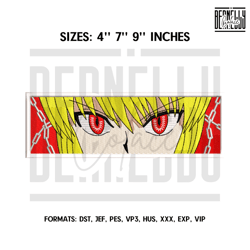 Kurapika eyes Embroidery Design File, Hunter x Hunter Anime Embroide25435