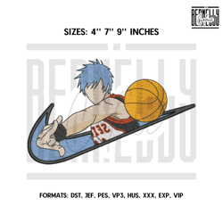 Kuroko Tetsuya Embroidery Design File, Kurokos Basketball Anime Embr25637