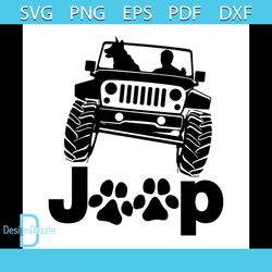 Jeep Dog Paw Svg, Vehicle Svg, Jeep Svg, Dog Paw Svg