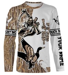 Duck Hunting Grim Reaper If It Flies It Dies All Over Print Shirts, Hoodie, Long Sleeve, Personalized Hunting Gifts Fsd2