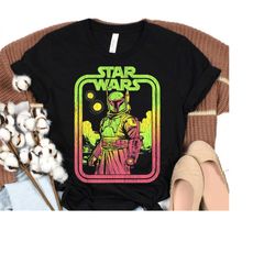 Star Wars The Book Of Boba Fett Retro Poster T-Shirt, Disneyland Holiday Vacation Trip, Magic Kingdom Shirts, Family Mat