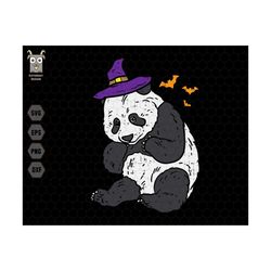 Panda Witch Svg, Kawaii Halloween Pandas, Cute Halloween Pandas Clipart, Trick or Treat, Trendy Halloween, Halloween Cos