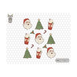 Santa Claus Doodles PNG, Trendy Christmas, Groovy, Merry Christmas Sublimation, Christmas Sublimation Digital Design, Ch