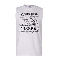 Duck Hunting Shirt, Woodie In Front Of Your Friend Shirt, Hunter Shirt (Men&8217s Cotton Sleeveless)