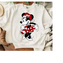 Disney Minnie Mouse Classic Christmas Portrait Holiday Gift, Disneyland Christmas Matching Family Shirts, Christmas Squa