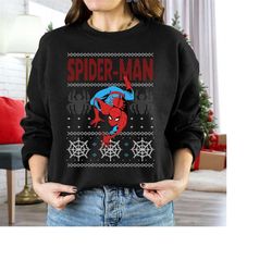 Marvel Spider-Man Crawl Ugly Christmas Sweater T-Shirt, Disneyland Christmas Matching Family Shirts, Christmas Squad Shi