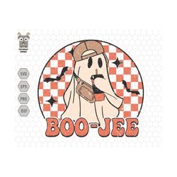 Boo-Jee Svg, Stanley Tumbler Inspired Ghost, Spooky Svg Files, Cute Ghost Svg, Boy Halloween Svg, Retro Halloween Svg, C