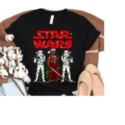 Star Wars Christmas Darth Vader Stormtrooper Christmas Lights Shirt, Disneyland Christmas Family Matching Tee,Star Wars