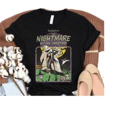 Disney The Nightmare Before Christmas Tim Burton's Shirt, Jack Skellington Sally Oogie Boogie Lock Shock Barrel Hallowee