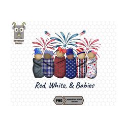 Red White & Babies Png, Fourth of July Nurse Png, American Nurse Png, Labor and Delivery, Swaddled Babies Png, Nurses Gi