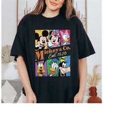 Disney Mickey & Co Est 1928 Retro Characters Shirt, Mickey and Friends Shirt, Disneyland Family Vacation Trip, Matching