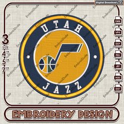 NBA Utah Jazz Logo Embroidery Design, NBA Embroidery Files, NBA Utah Jazz Embroidery, Machine Embroidery