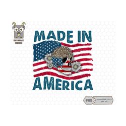 Made In America Png, Distressed American Flag Png, 4th of July Skeleton Png, Skull Png, 4th of July Gifts, USA Flag Png,