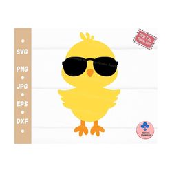 Chick with Sunglasses SVG, Easter Chick SVG, Boy Chick Svg, Baby Chicken Svg, Chicken Sunglasses SVG, Instant Download
