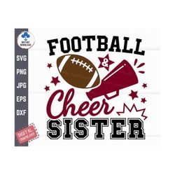 football and cheer sister svg, football cheer sister svg, proud cheer sister svg, football family shirt, sister of both