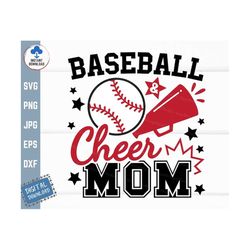 Baseball and Cheer Mom Svg, Baseball Cheer Mom Svg, Proud Cheer Mom Svg, Baseball Family Shirt Svg, Mom of Both Baseball
