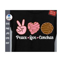 Peace Love Conchas Svg, Funny Concha Bra Svg, Concha Pan Dulce Heart Svg, Mexican Sweet Bread Svg, Mexican Bread Lover S